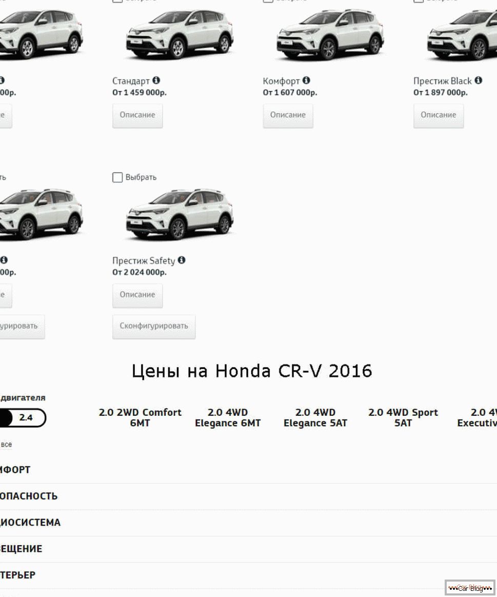 Az autók árai a Toyota és a Honda