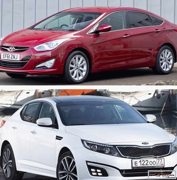 Autók KIA Optima vagy Hyundai 40 - ugyanaz az ár és a különböző tulajdonságok