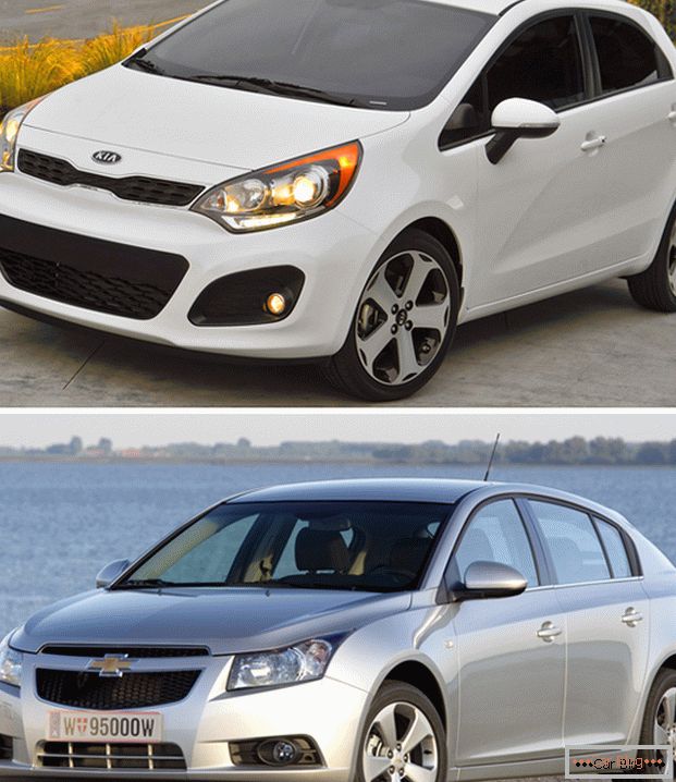 A Kia Rio és a Chevrolet Cruze - какой же szedán лучше?