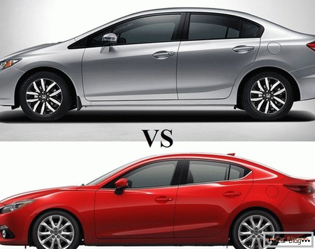 Autók Mazda 3 és Honda Civic - szedánok az aktív emberek számára